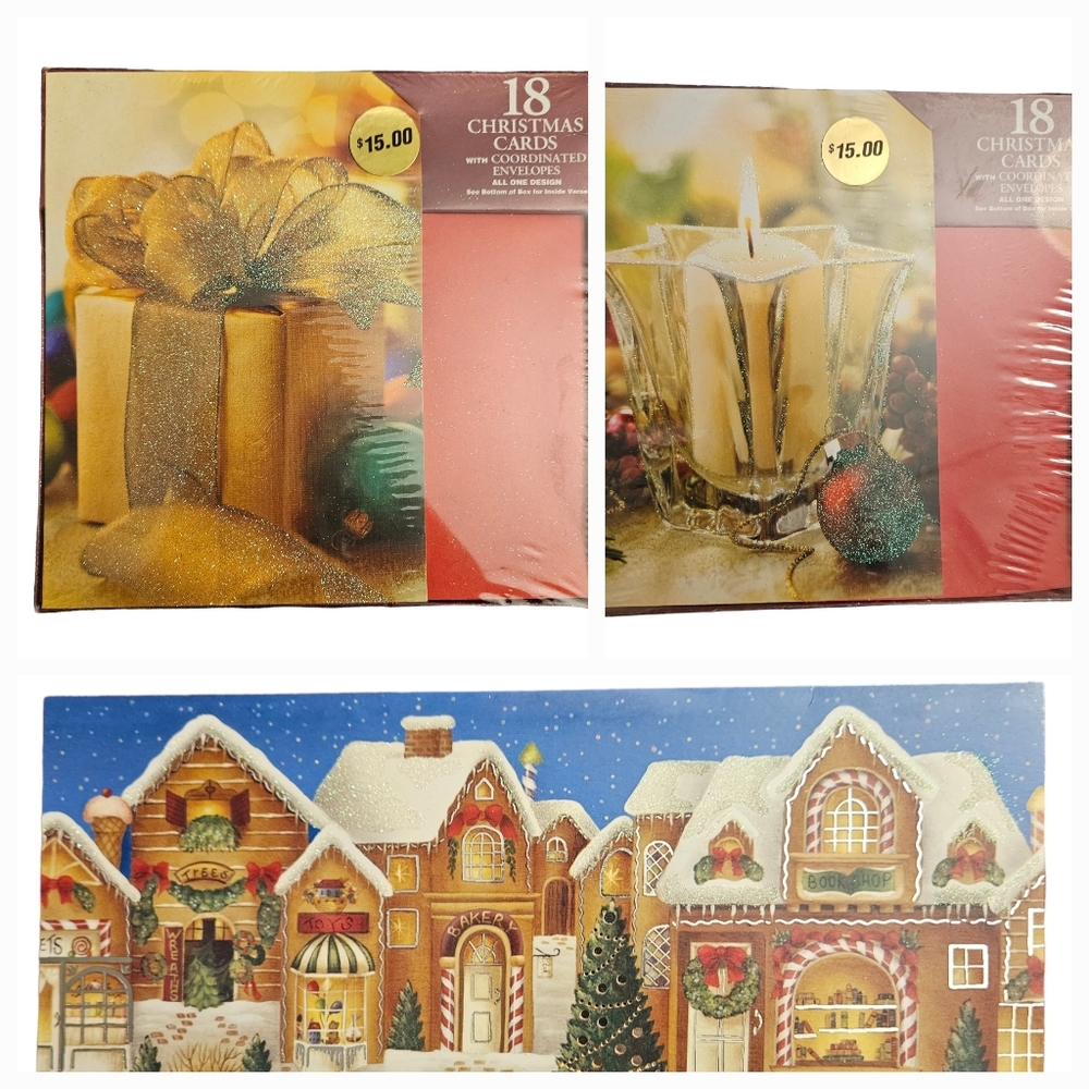 3 Sets / 54 Cards (3X18) - Holiday Christmas Greeting Cards & Envelopes